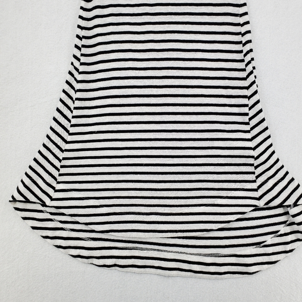 Banana Republic Dress Linen Blend Womens Size Small Striped Black White - Picture 3 of 9